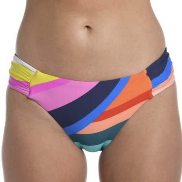 LA BLANCA | Women's Rainbow Sunscape Side-Shirred Hipster  Bikini Bottoms - Picture 1 of 5